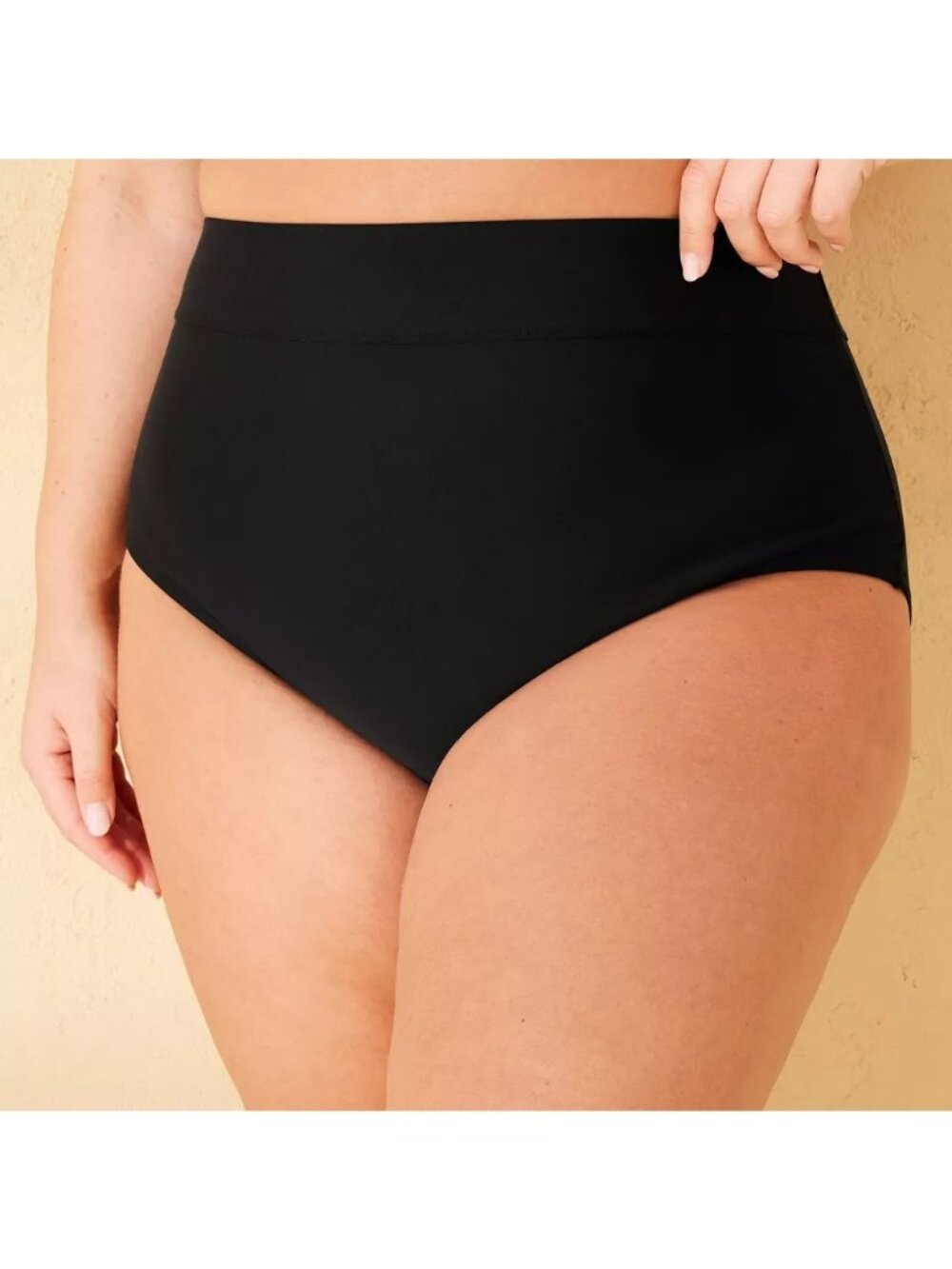 NEW Shade & Shore Tummy Control Full Coverage High Waist Bikini Bottom - Black S